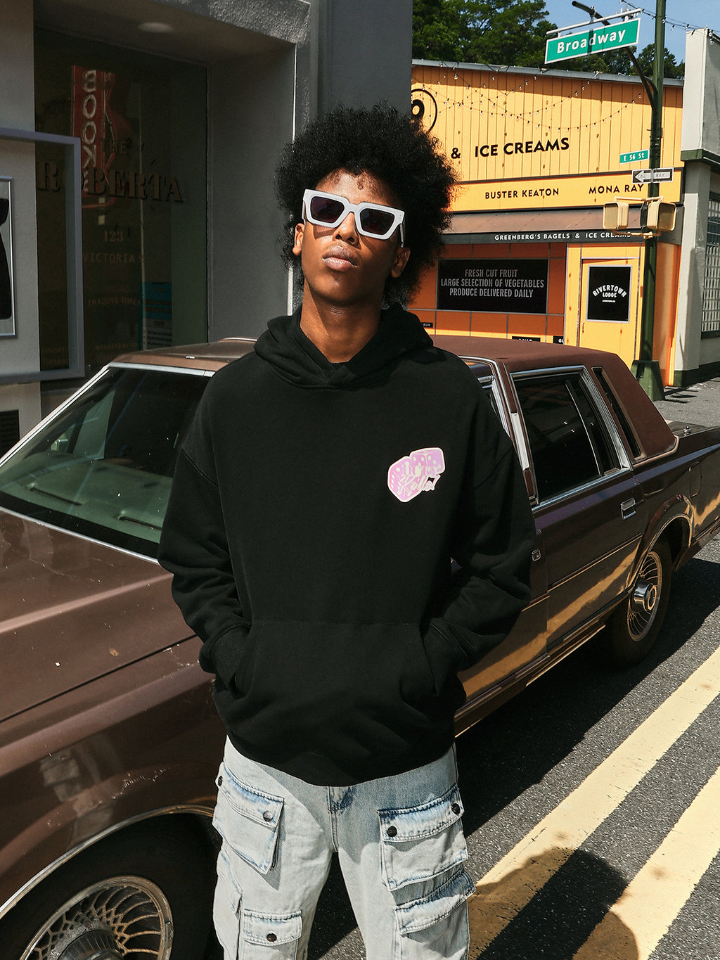DICETINY Glitter Dice Print Patch Pocket Hoodie