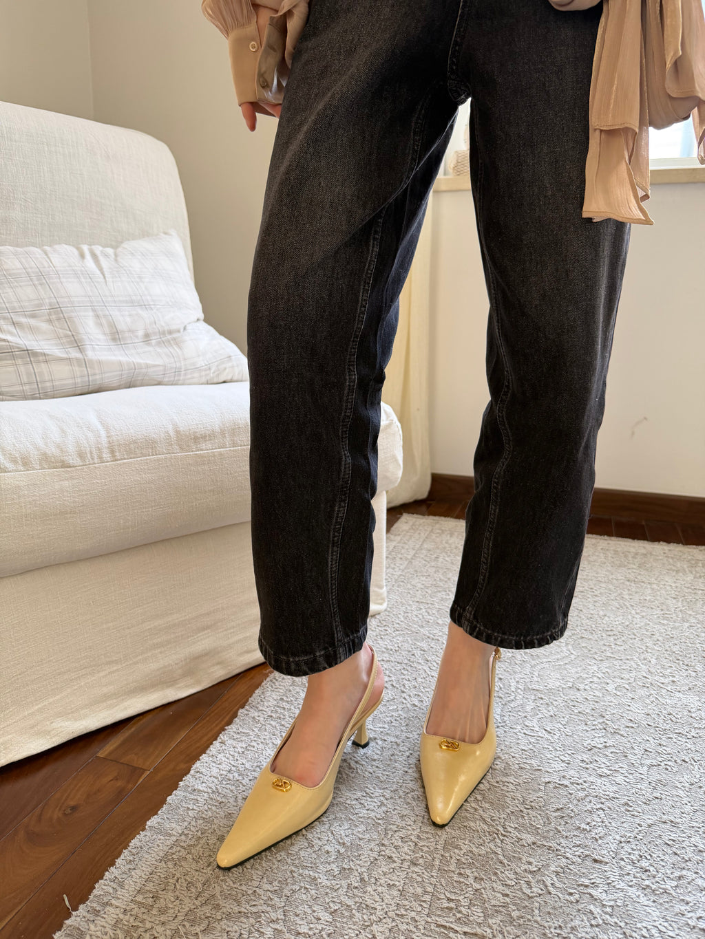 La mode Sharp Gold Icon Heels