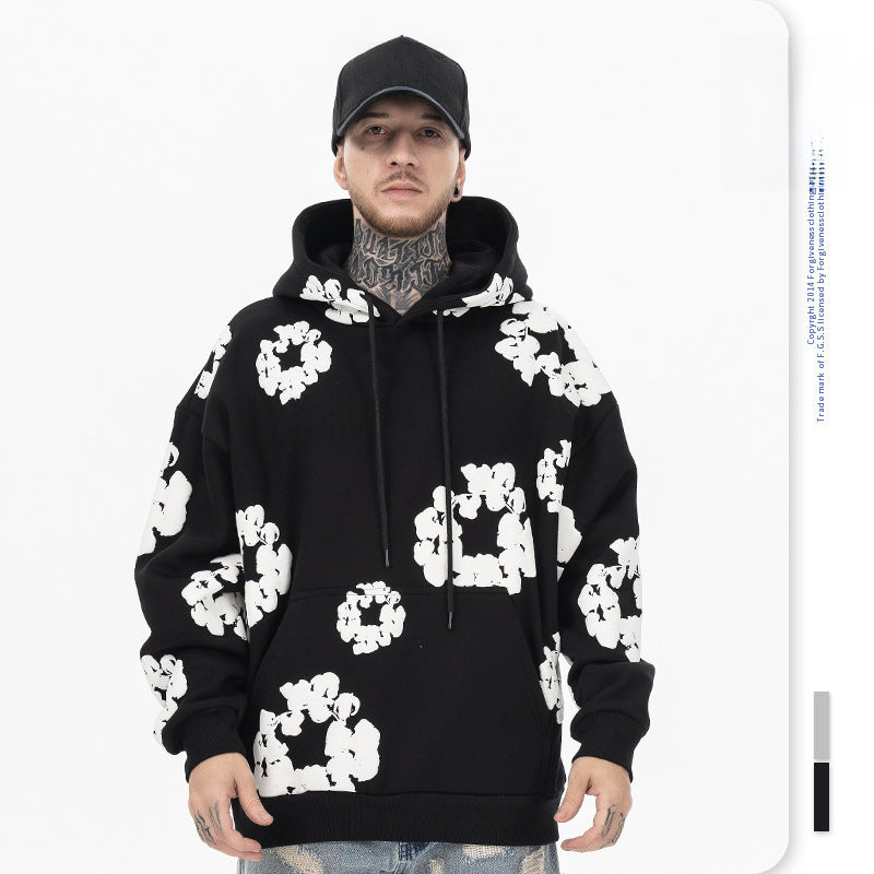 FORGIVNESS  Monogram Embroidery Casual Hoodie