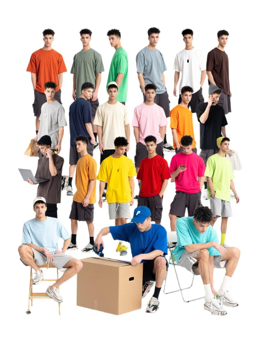 UNF Heavy American Loose Dropped Shoulder 100% Cotton Crew Neck Tee