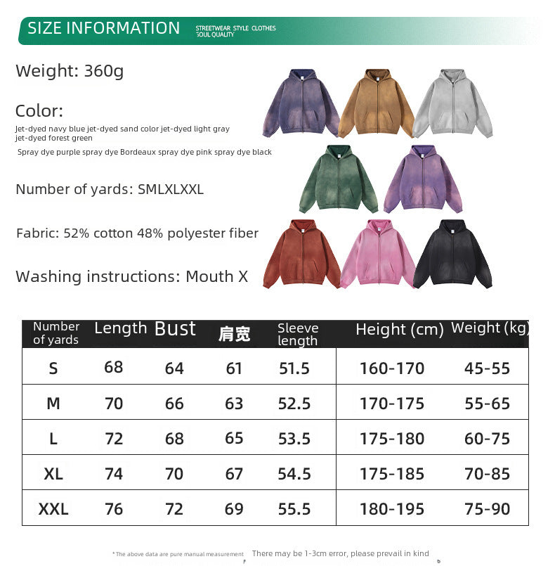 ARTIE Spray Dyed Distressed Double-Ended Zipper Jacket