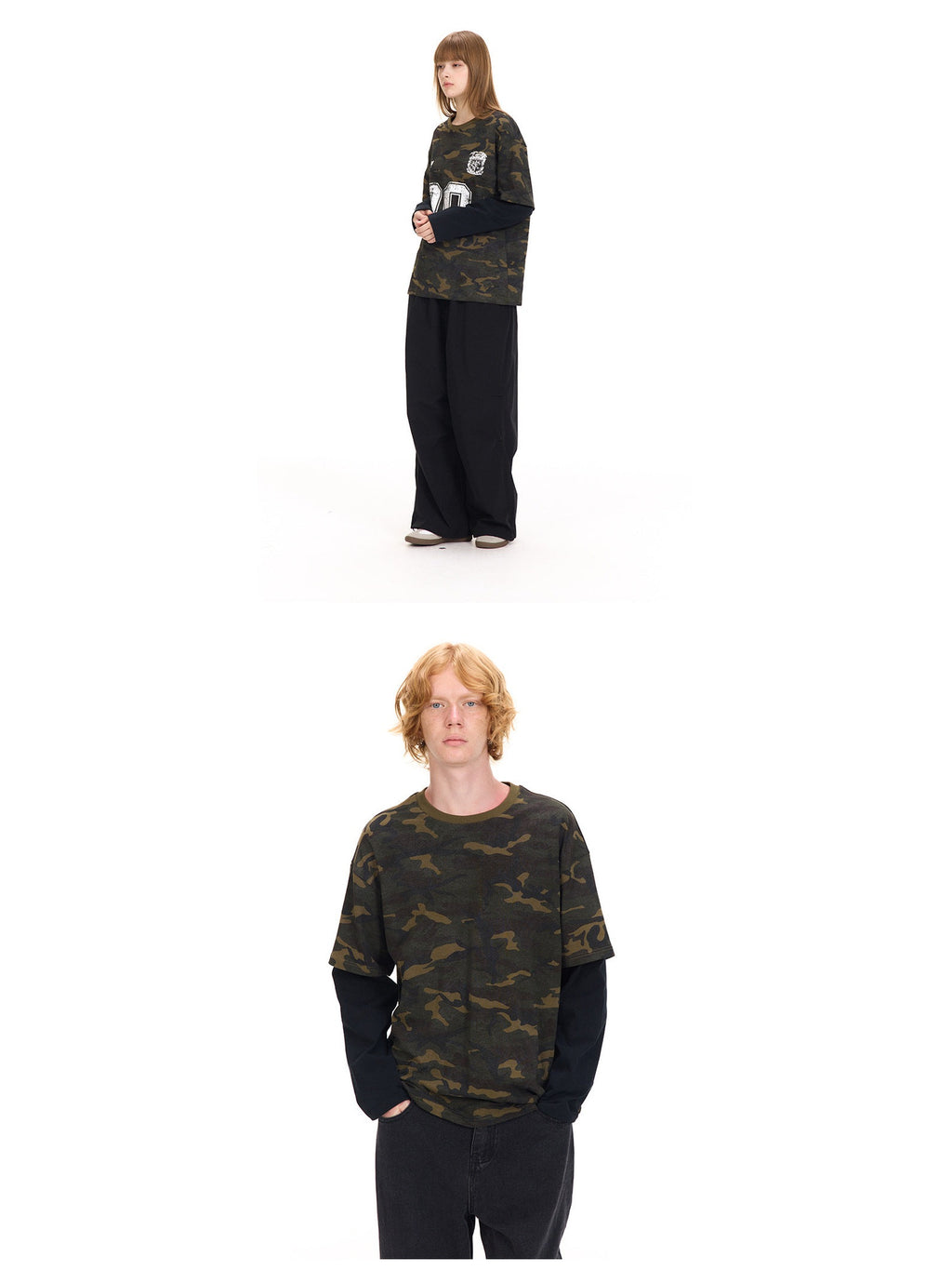 (Clearance) UNF American Vintage Camouflage Vintage Long Sleeve Tee