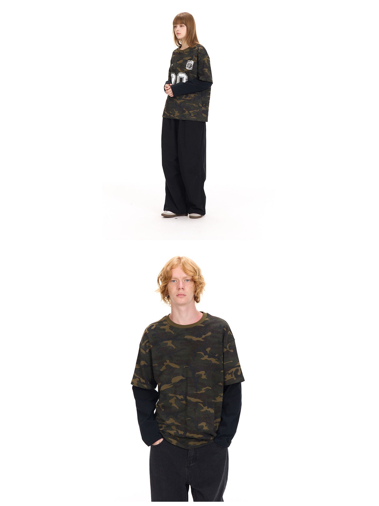 (Clearance) UNF American Vintage Camouflage Vintage Long Sleeve Tee