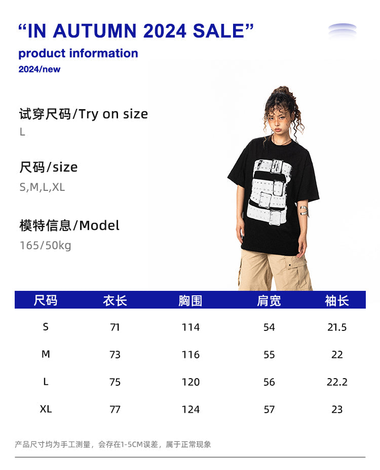 BLACKBB Original§ Print T-Shirt Niche Design Round Neck Tee