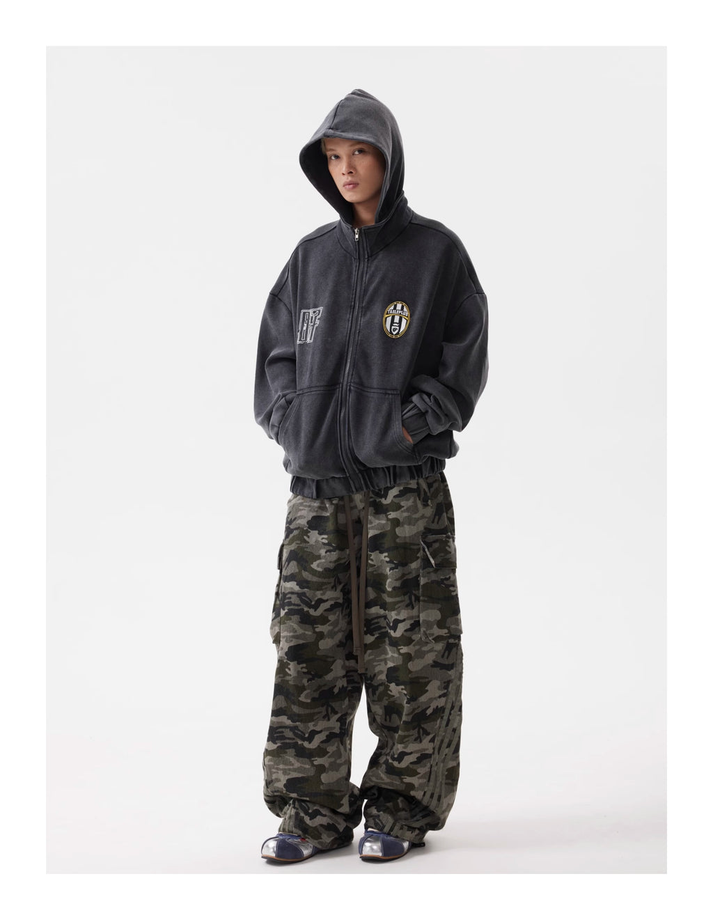 BTSG American Vintage Wash Distressed Zipped Hoodie