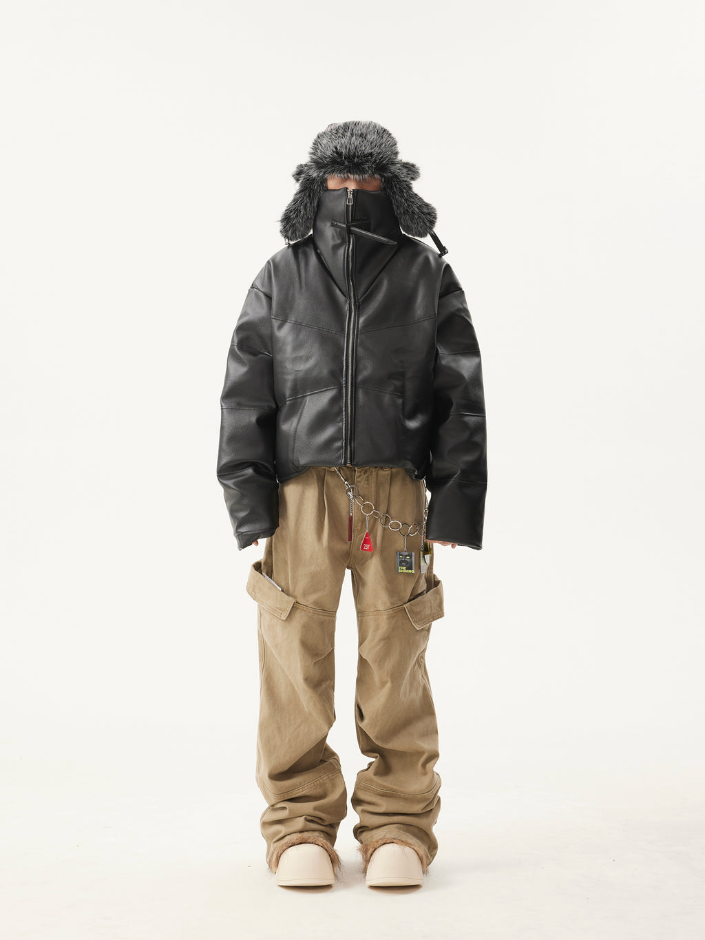 BTSG Segmentation Sense PU Leather Jacket