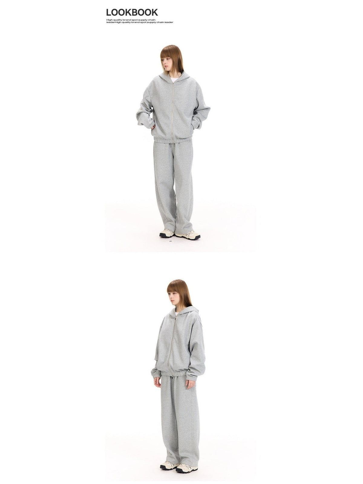 (Clearance) UNF 380G Oversized Zip Hoodie with Sweatpants