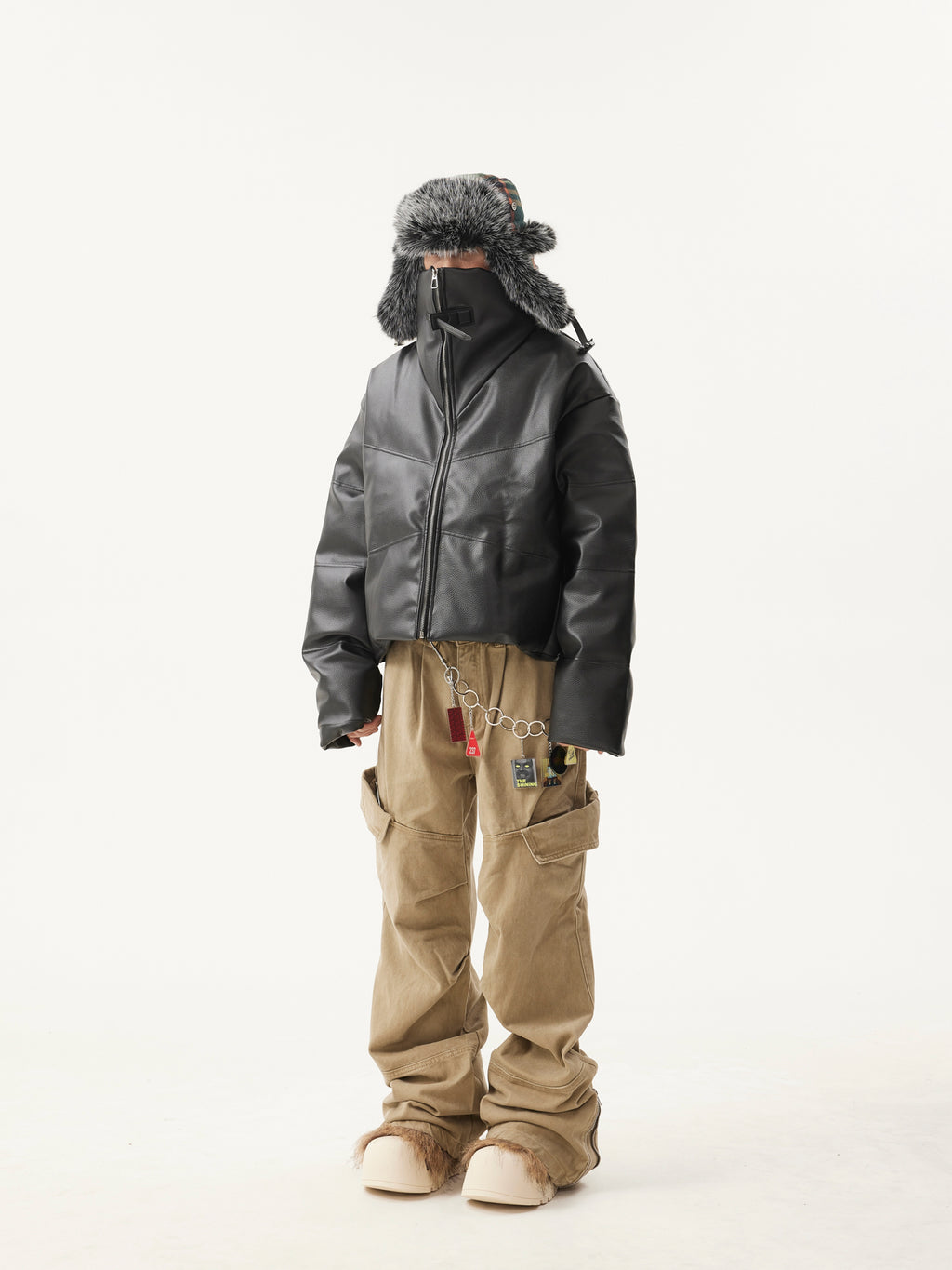 BTSG Segmentation Sense PU Leather Jacket