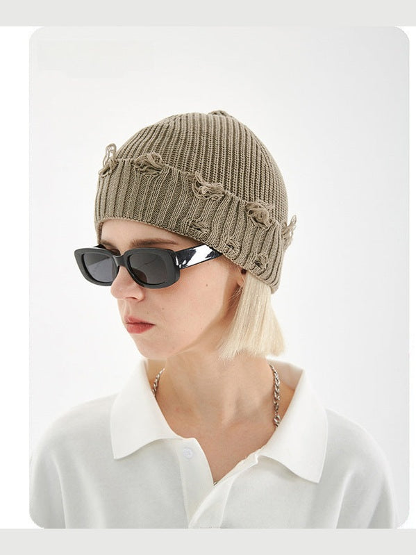 UNF Ripped Knitted Cold Hat Beanie