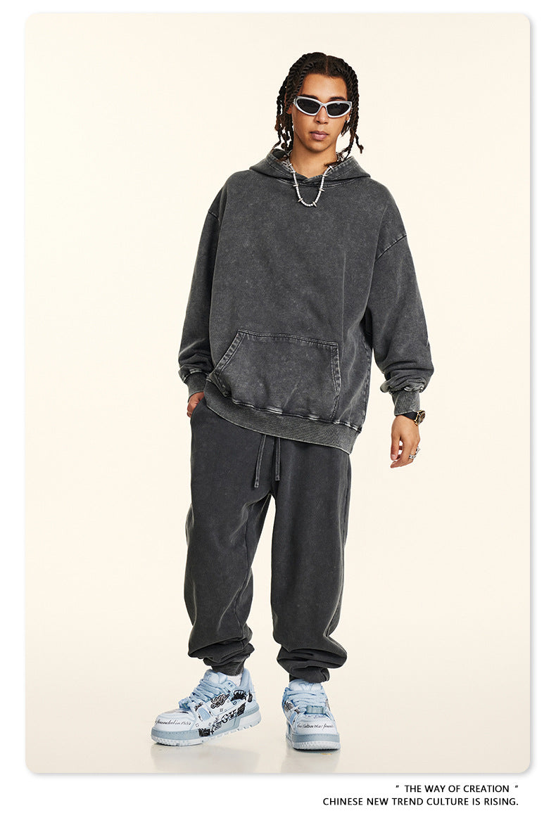 BE Washed 100% Cotton Loose Hoodie