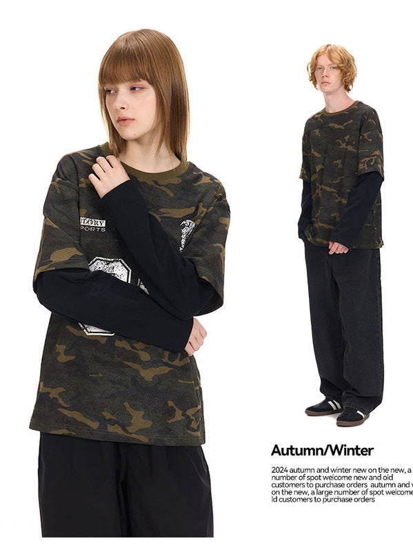 (Clearance) UNF American Vintage Camouflage Vintage Long Sleeve Tee
