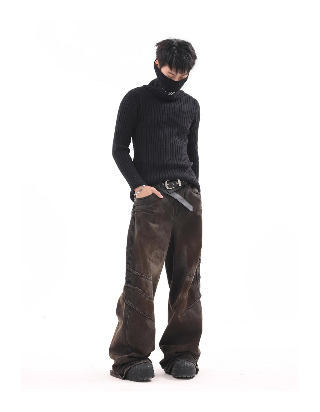 BTSG Jeans Dirtyfit Retro Dirty Wasteland Wide Leg Pants