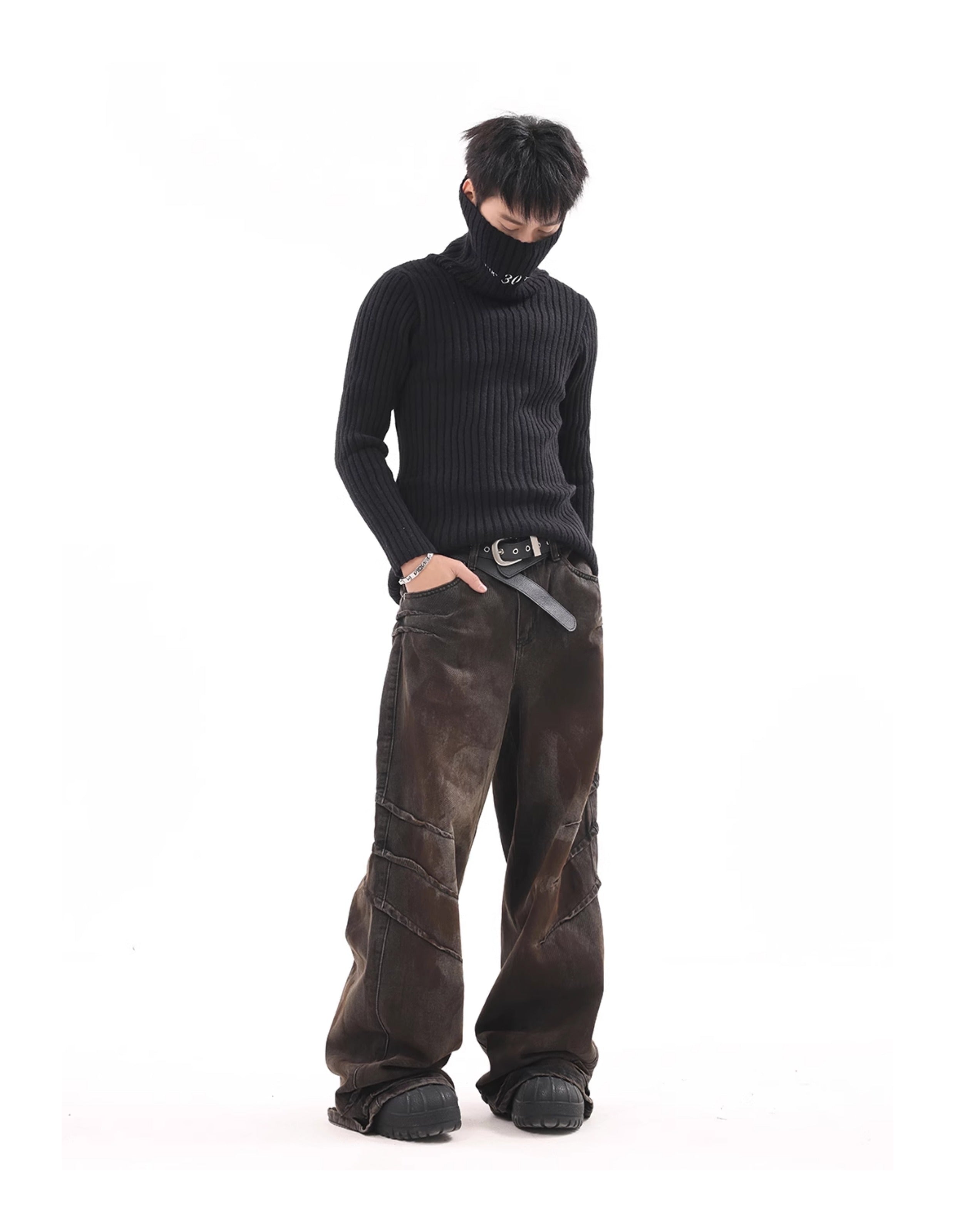 BTSG Jeans Dirtyfit Retro Dirty Wasteland Wide Leg Pants