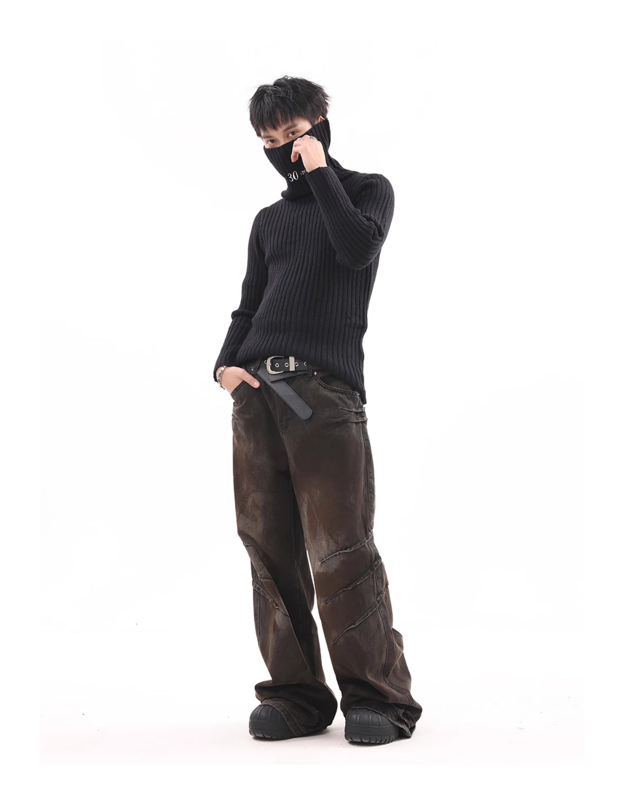BTSG Jeans Dirtyfit Retro Dirty Wasteland Wide Leg Pants
