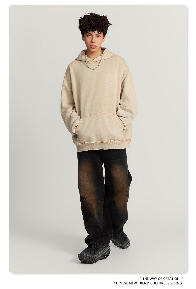 BE Washed 100% Cotton Loose Hoodie