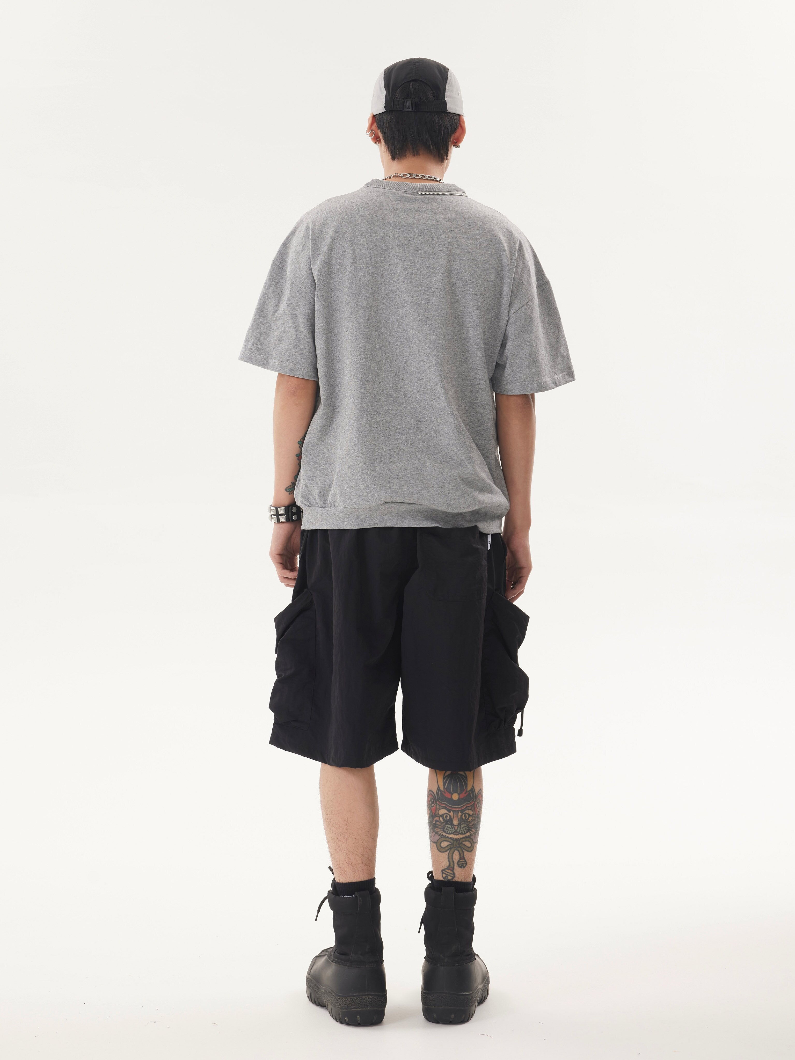 BTSG* Niche Waterproof Wrinkle Fabric Cropped Shorts