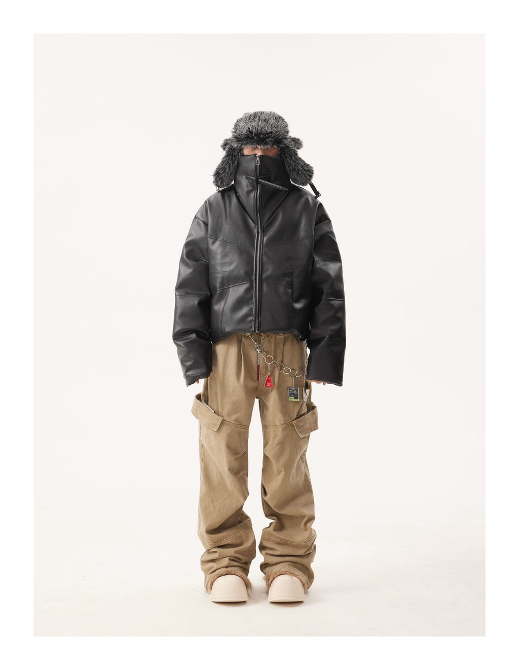 BTSG Segmentation Sense PU Leather Jacket