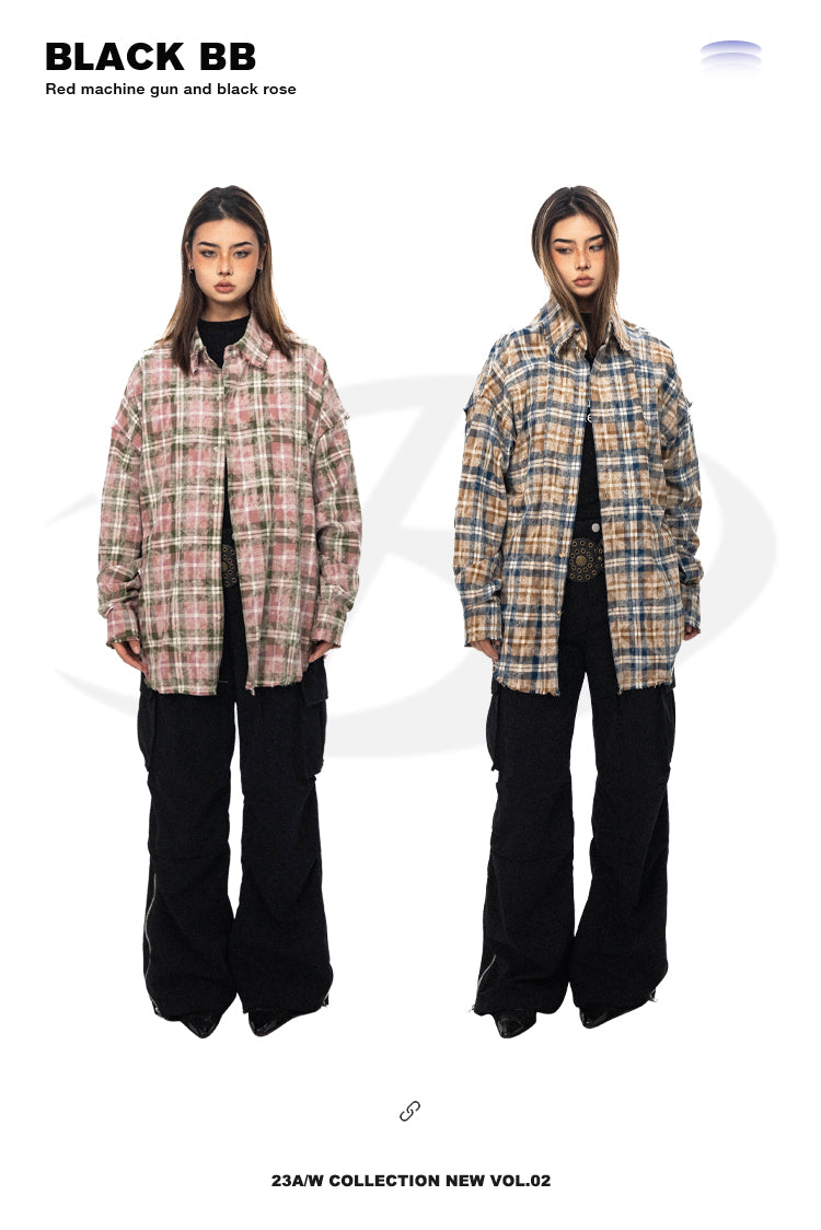 BLACKBB American College Tie-Dye Distressed Lazy Jacket