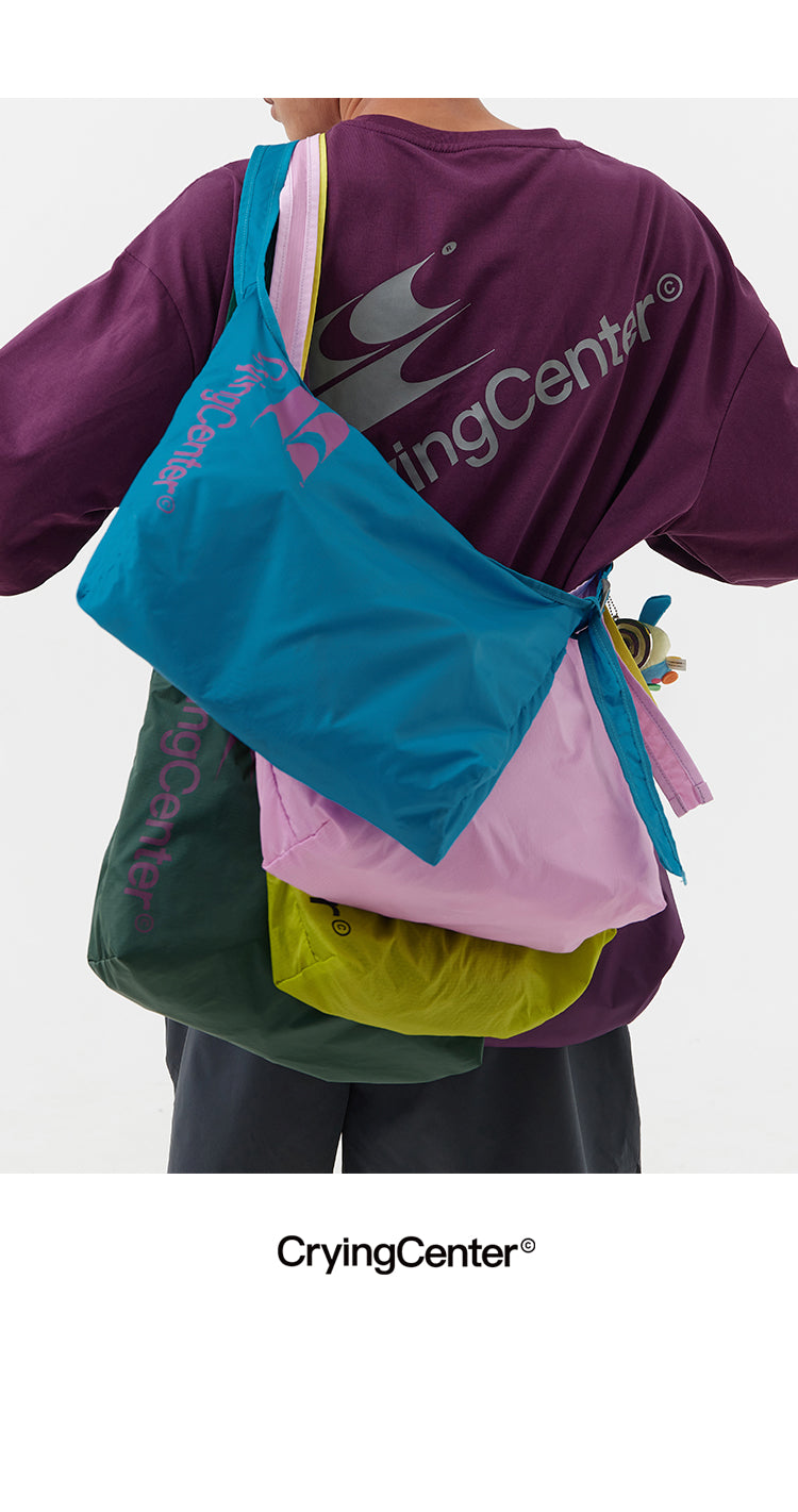 CryingCenter Multicolor Crossbody Contrast Portable Nylon Backpack Bag