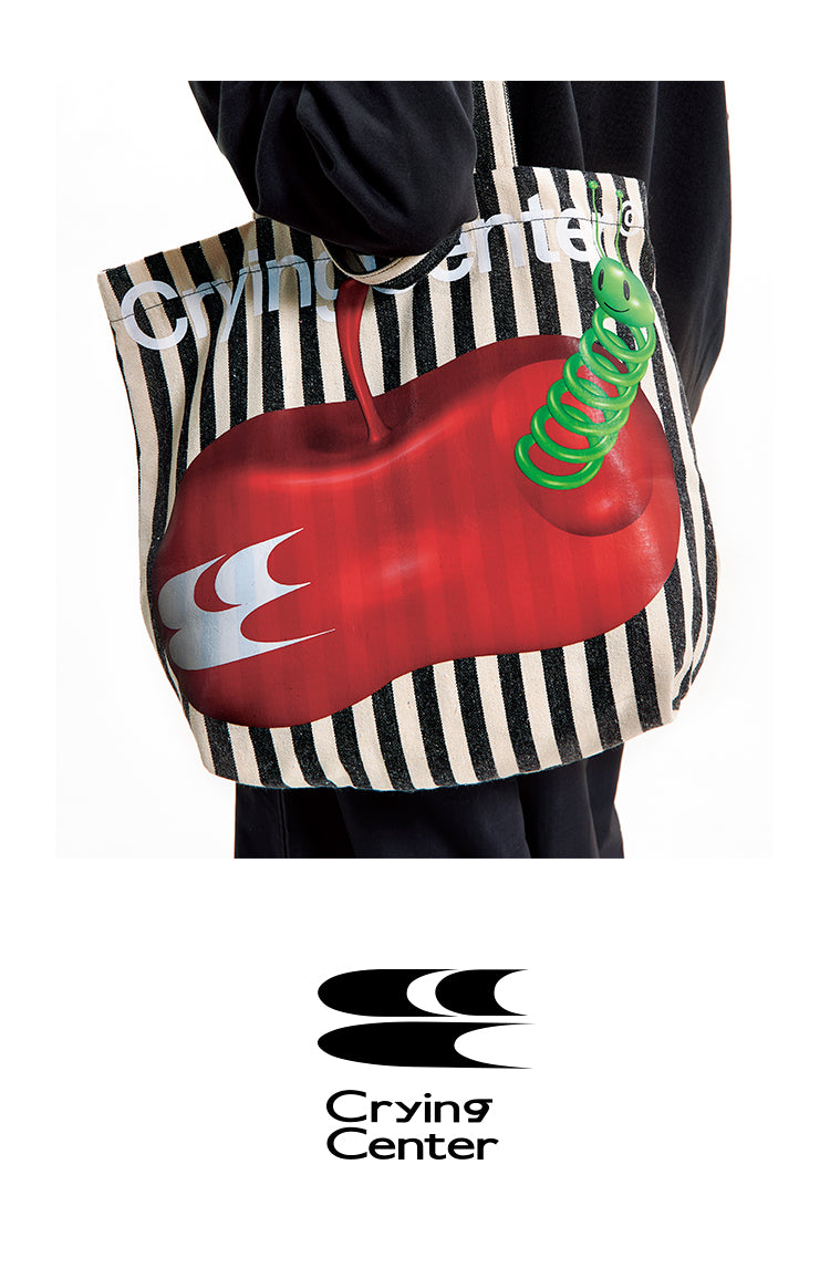حقيبة حمل ذات سعة كبيرة من Crying Center Apple Killer Stripe