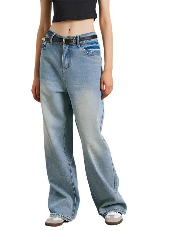 UNF Cotton Washed Whitened Casual Jeans