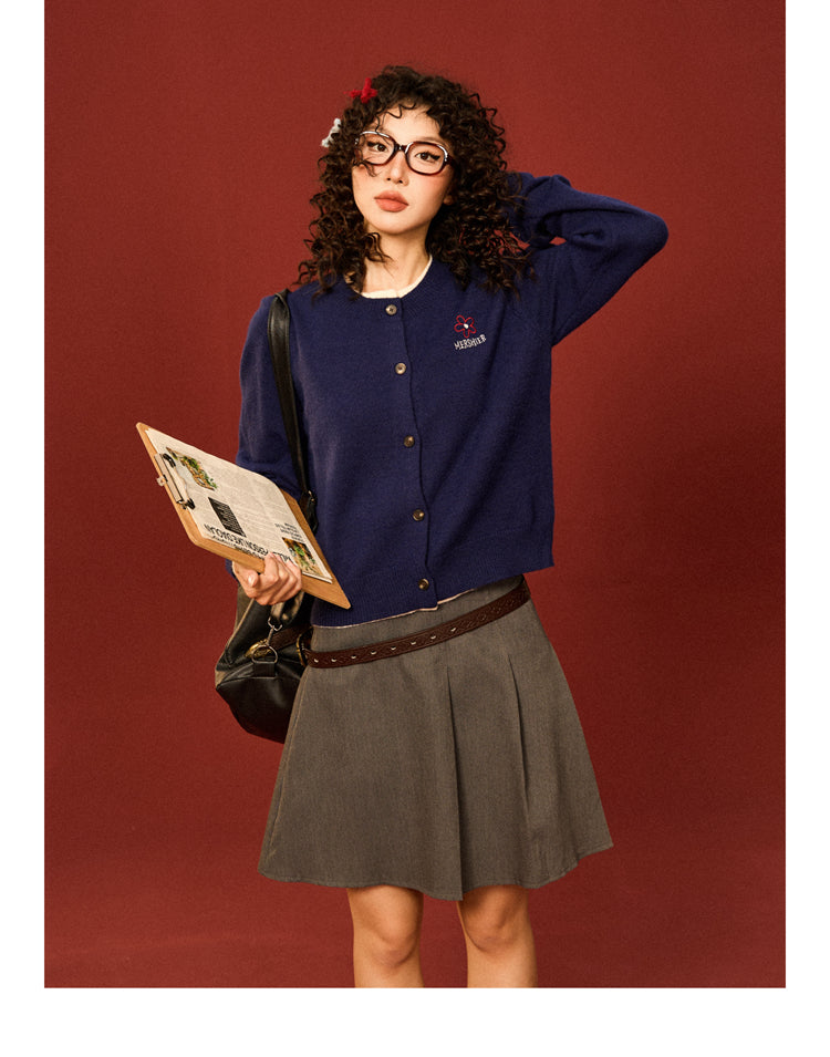 Mershier patchwork Retro knitted cardigan