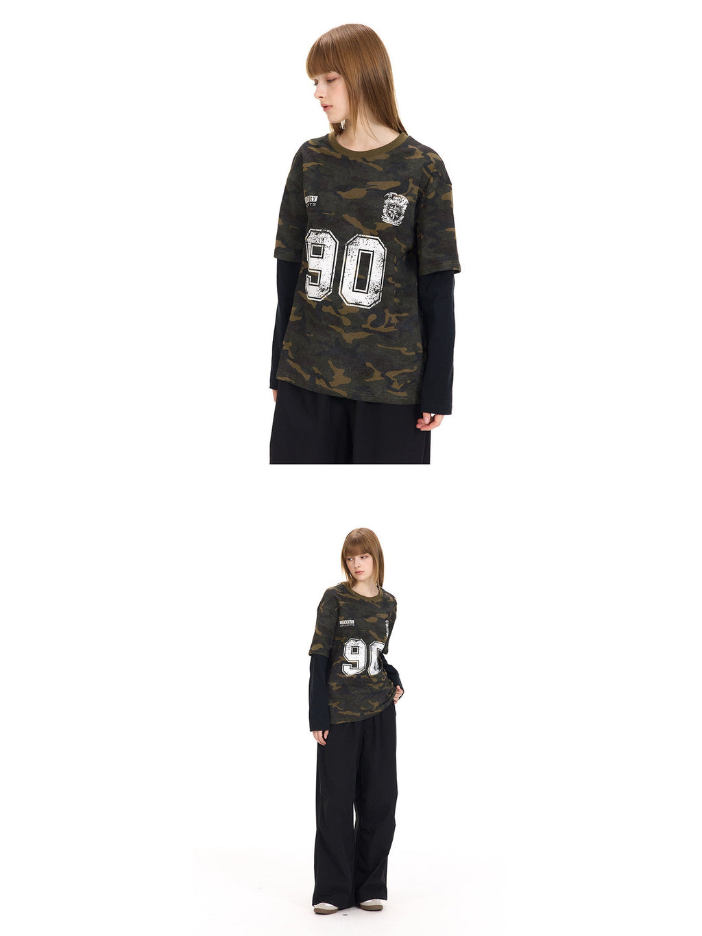 (Clearance) UNF American Vintage Camouflage Vintage Long Sleeve Tee