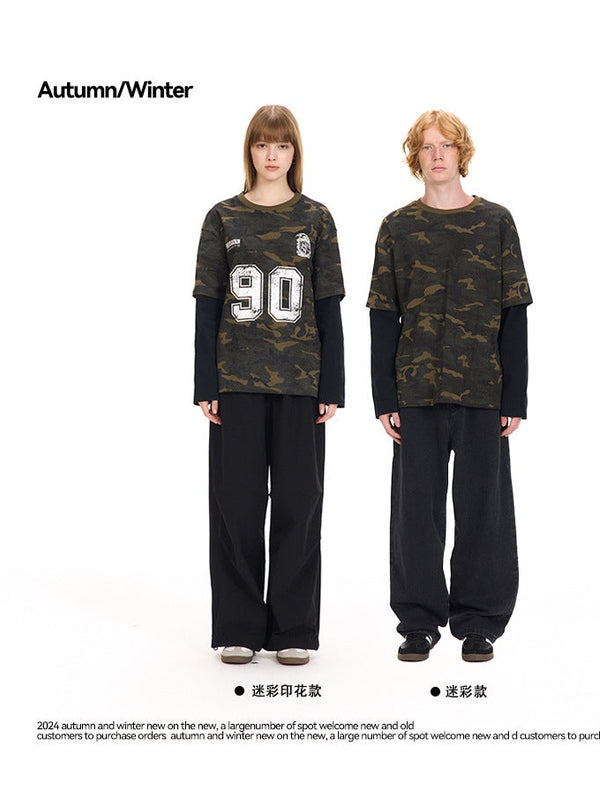 (Clearance) UNF American Vintage Camouflage Vintage Long Sleeve Tee