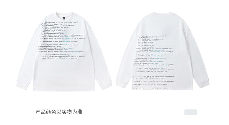 BLACKBB American Retro Fried Color Monogram Print Long Sleeve Tee