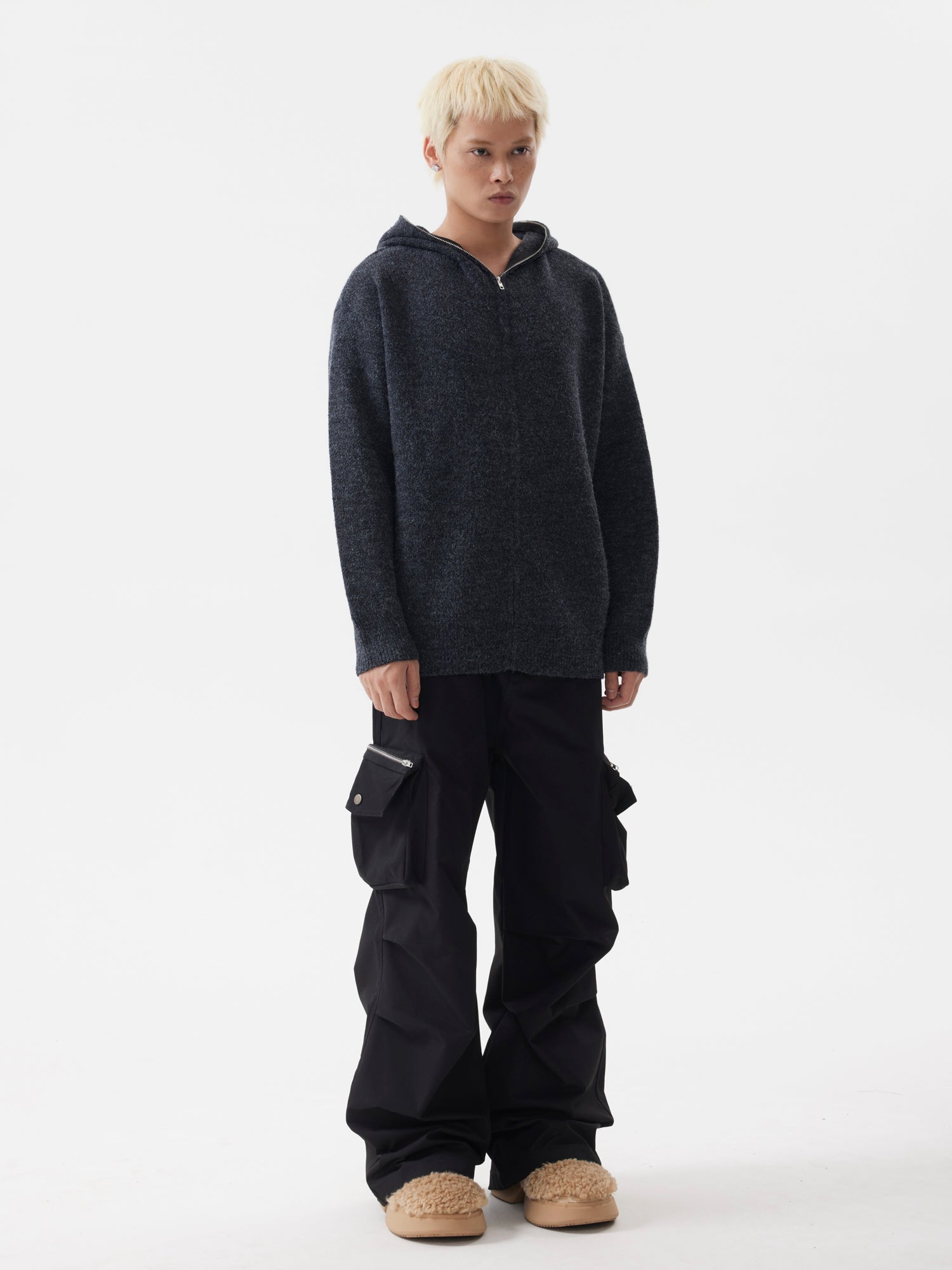BTSG Slouchy Zip Cardigan Hoodie