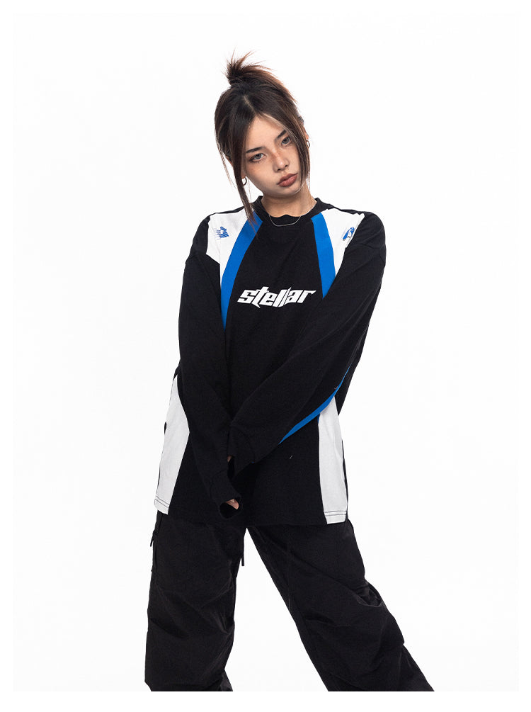 BLACKBB American Fashion Brand Stitched Sports Long-Sleeved Tee