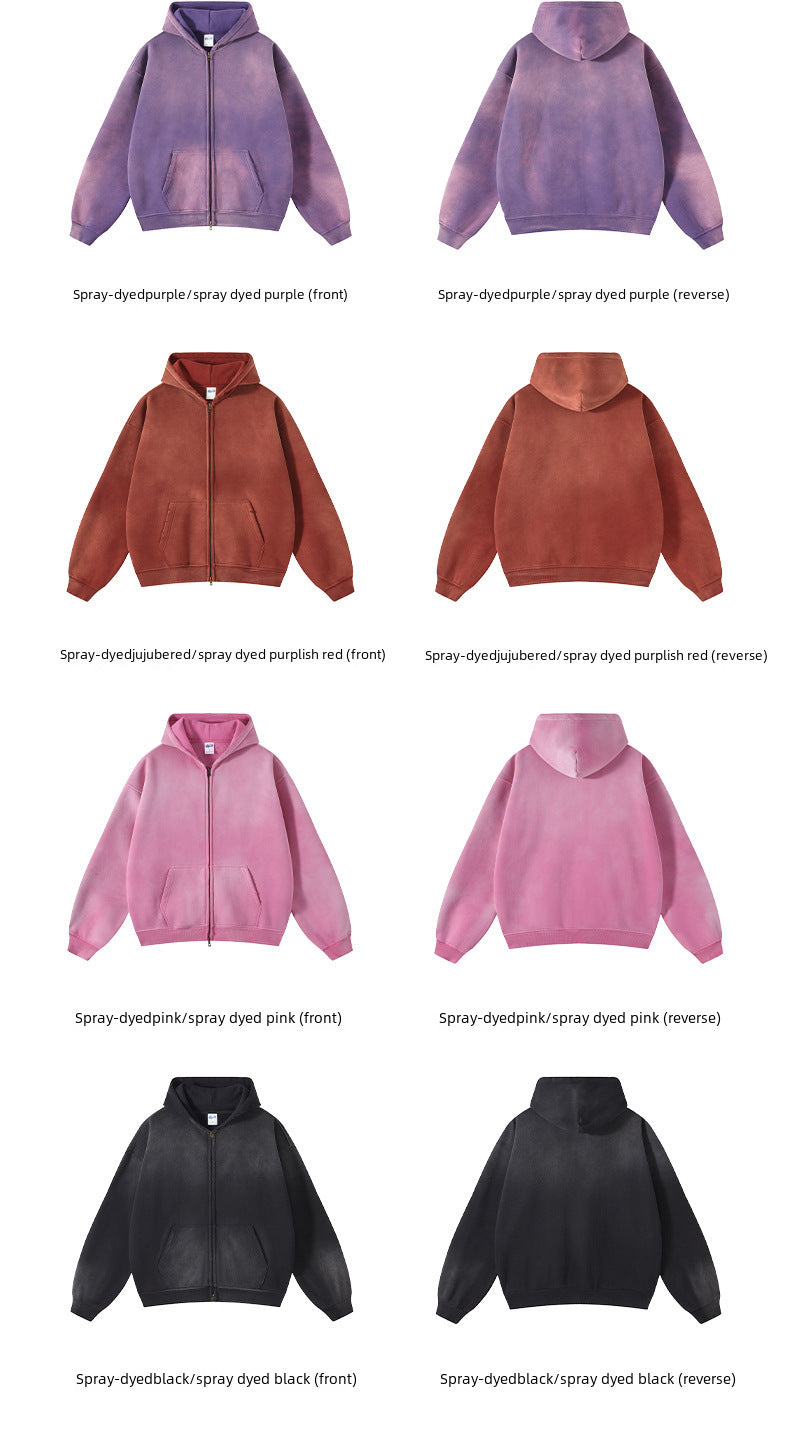 ARTIE Spray Dyed Distressed Double-Ended Zipper Jacket
