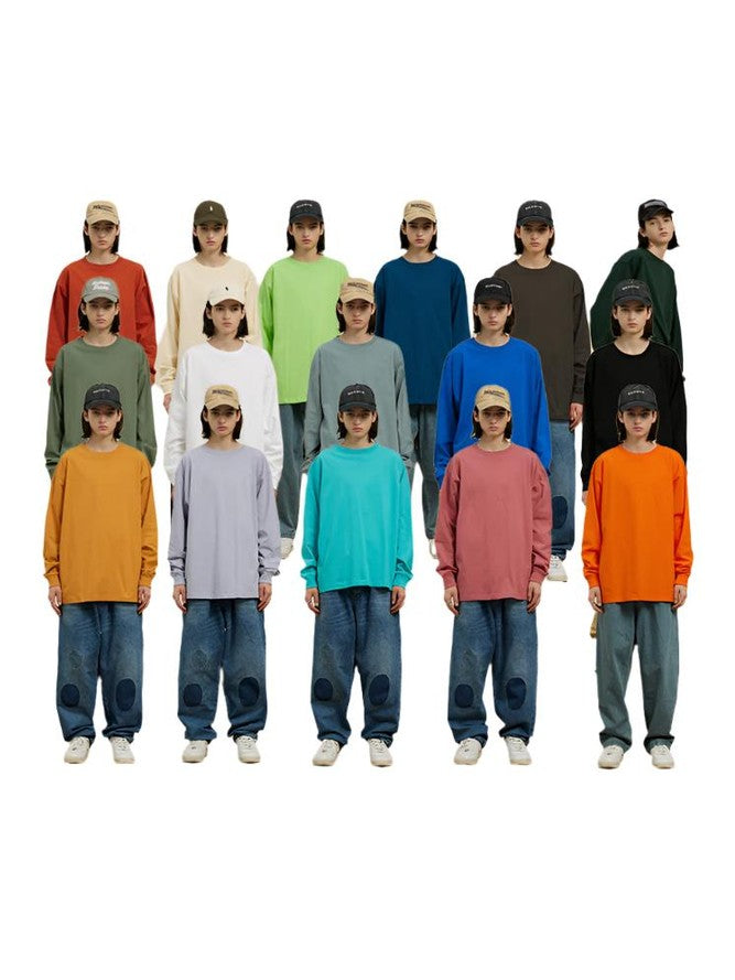UNF Heavy 100% Cotton Loose Basic Understooth Long Sleeve Tee