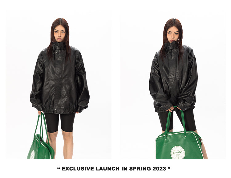 BLACKBB American Retro Spring And Autumn Casual Leather Jacket