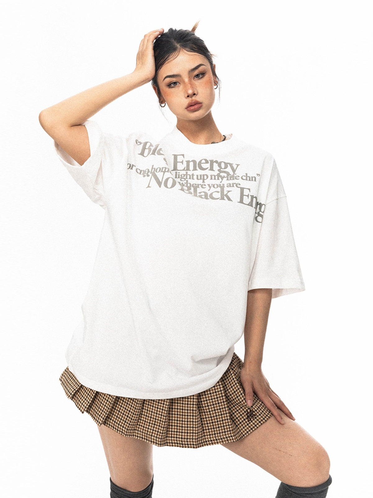 BLACKBB American Retro Letter Print Short Sleeve Tee