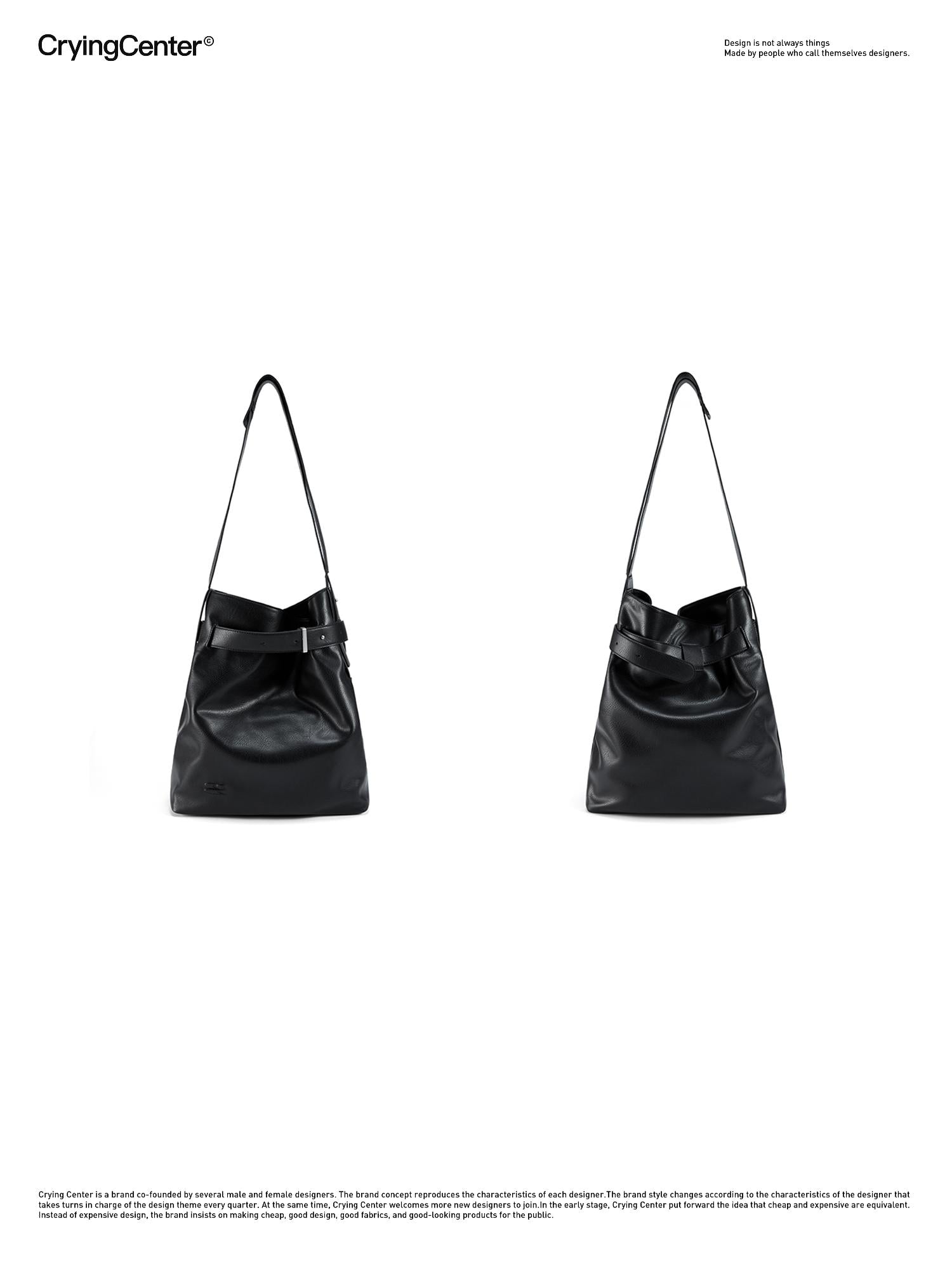 CryingCenter large bucket leather Cross Body bag