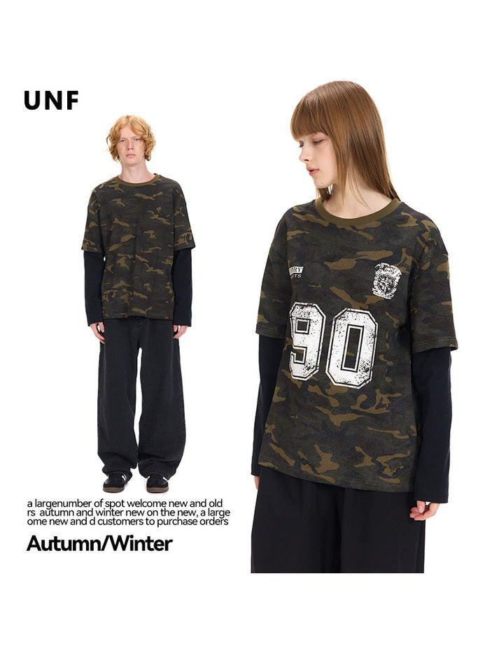 (Clearance) UNF American Vintage Camouflage Vintage Long Sleeve Tee