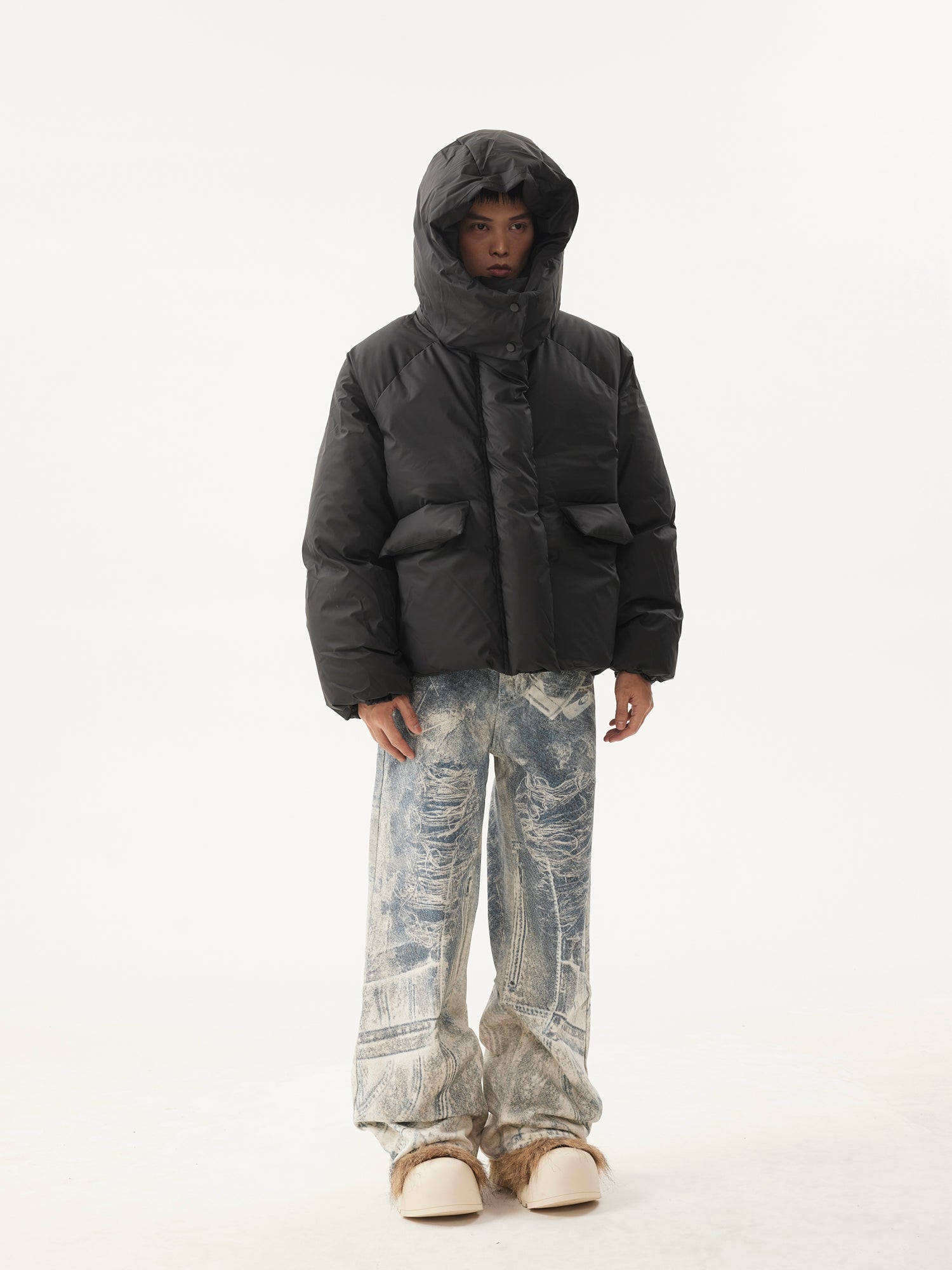 BTSG Detachable Hat Bakery Puffer Jacket