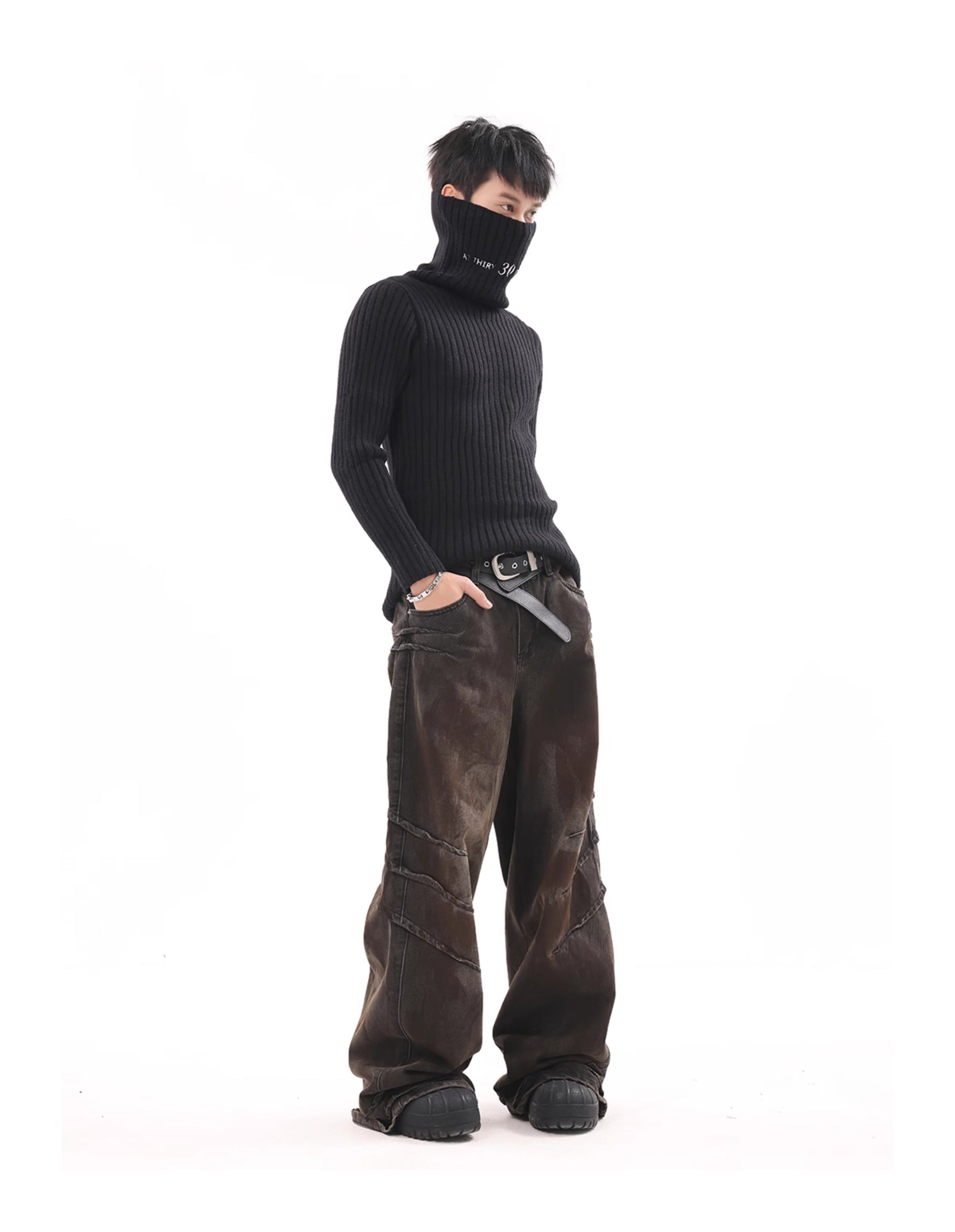 BTSG Jeans Dirtyfit Retro Dirty Wasteland Wide Leg Pants
