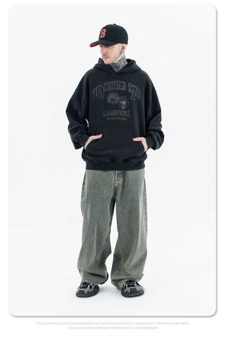 FORGIVNESS Distressed Logo Terry Hoodie