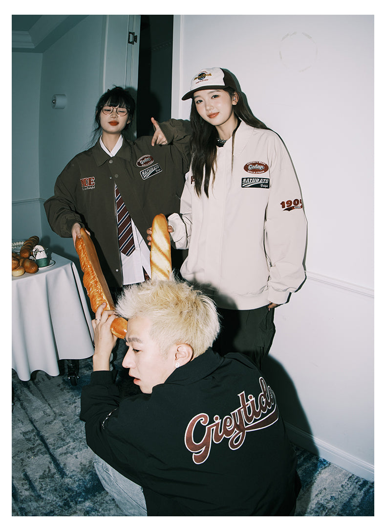 lemanism Embroidery College Jacket