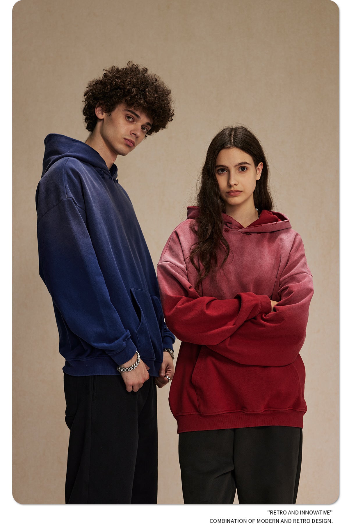 ARTIE 450g Heavy Wash Water Hole Retro Hoodie