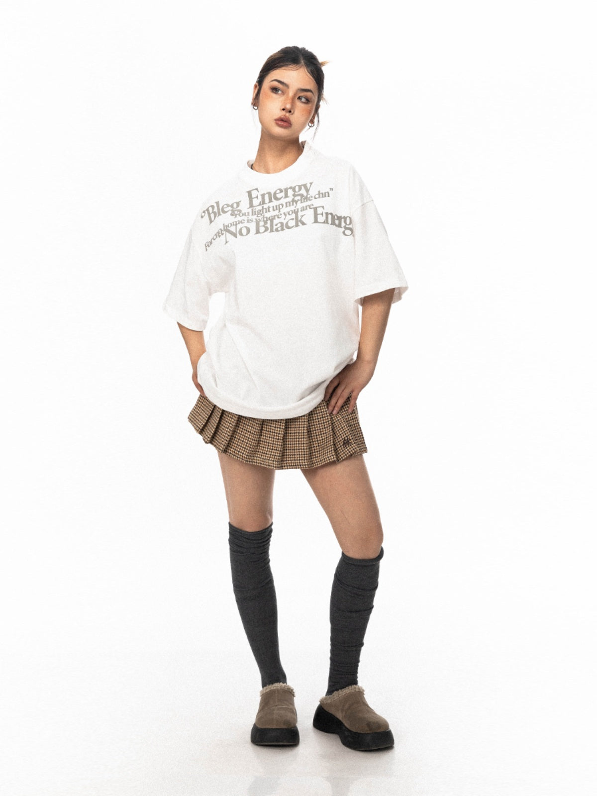 BLACKBB American Retro Letter Print Short Sleeve Tee