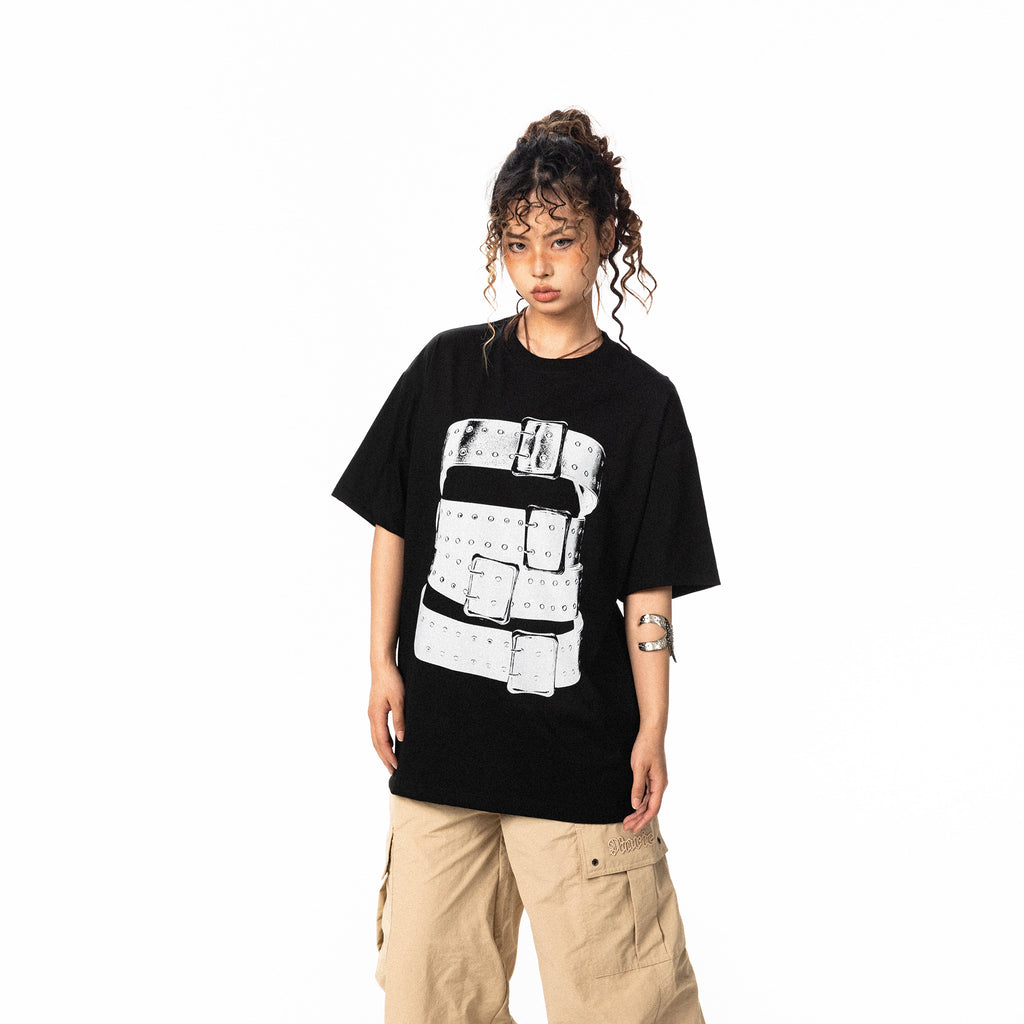 BLACKBB Original§ Print T-Shirt Niche Design Round Neck Tee