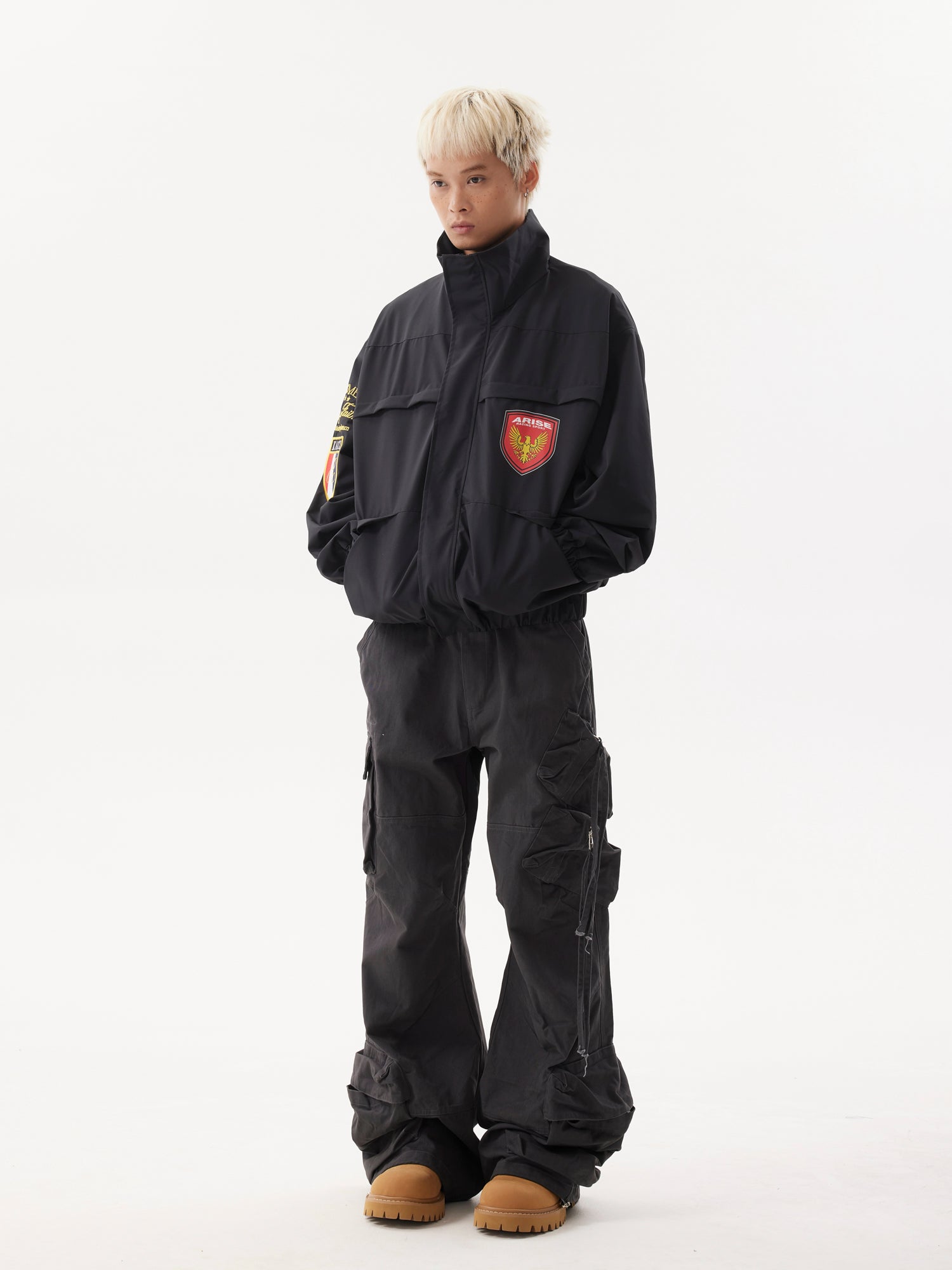 BTSG Badge Tactical Pocket Silhouette High Neck Jacket