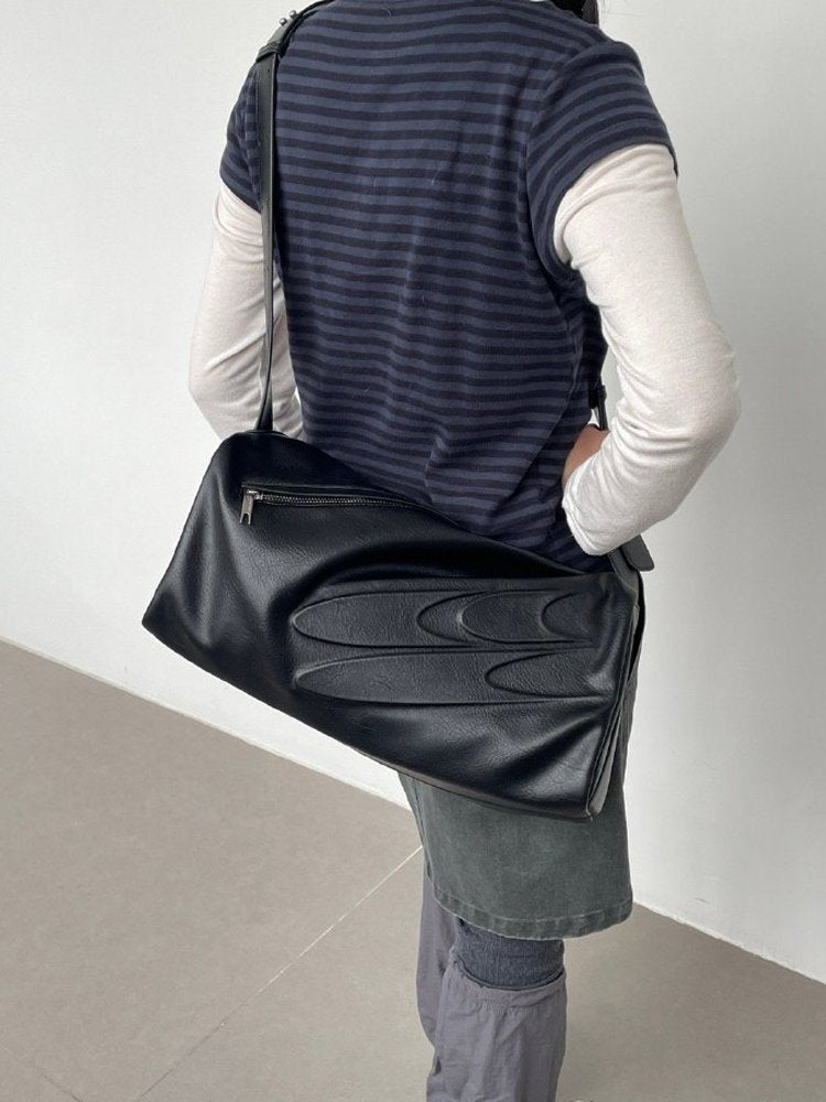 CryingCenter Black Leather Toast Bag