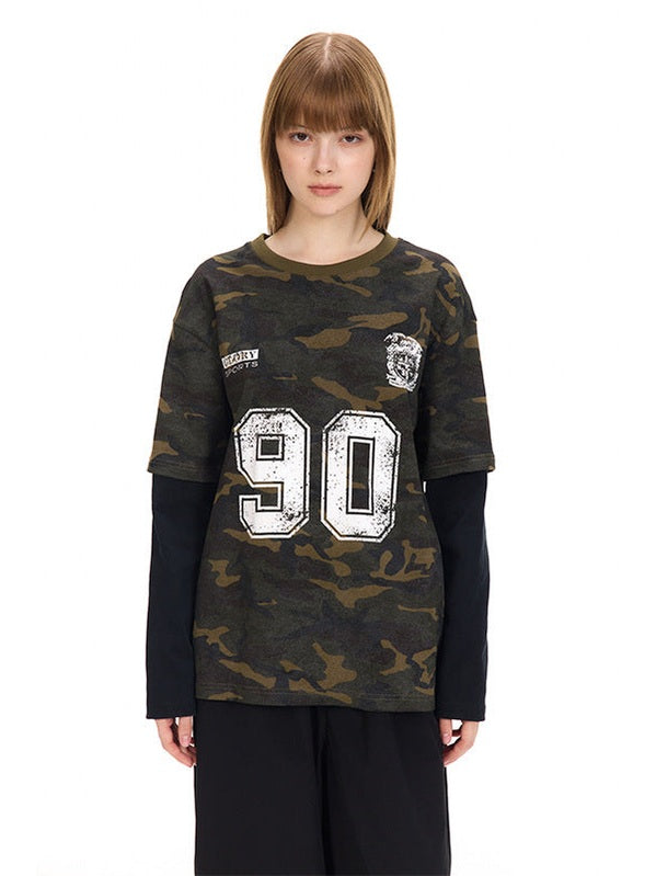 (Clearance) UNF American Vintage Camouflage Vintage Long Sleeve Tee
