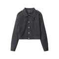 Nariele Short Top Jacket Jacket solid color simple and versatile retro  gabardine jacket
