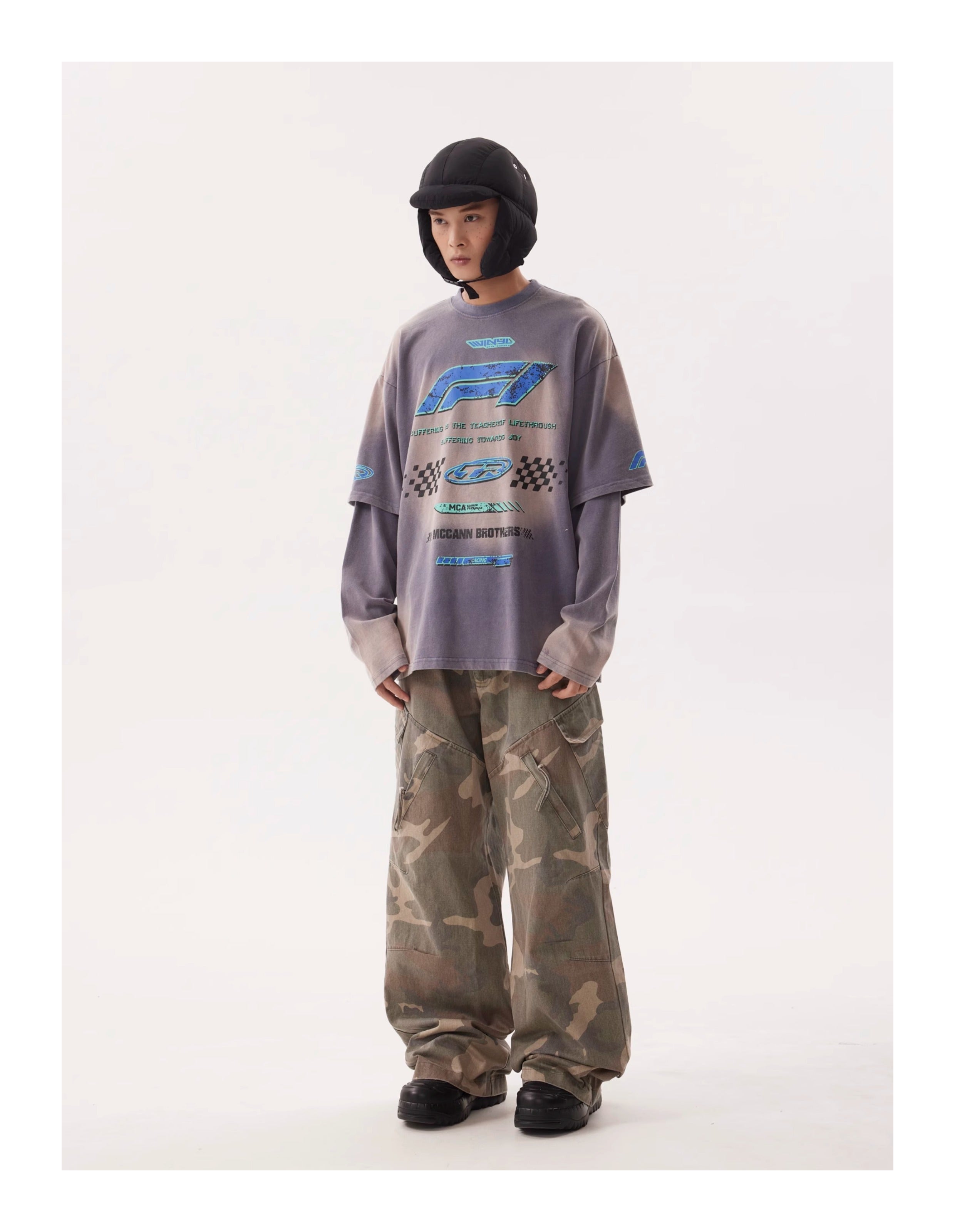 BTSG American Retro Wash Long Sleeve Top Tide Tee