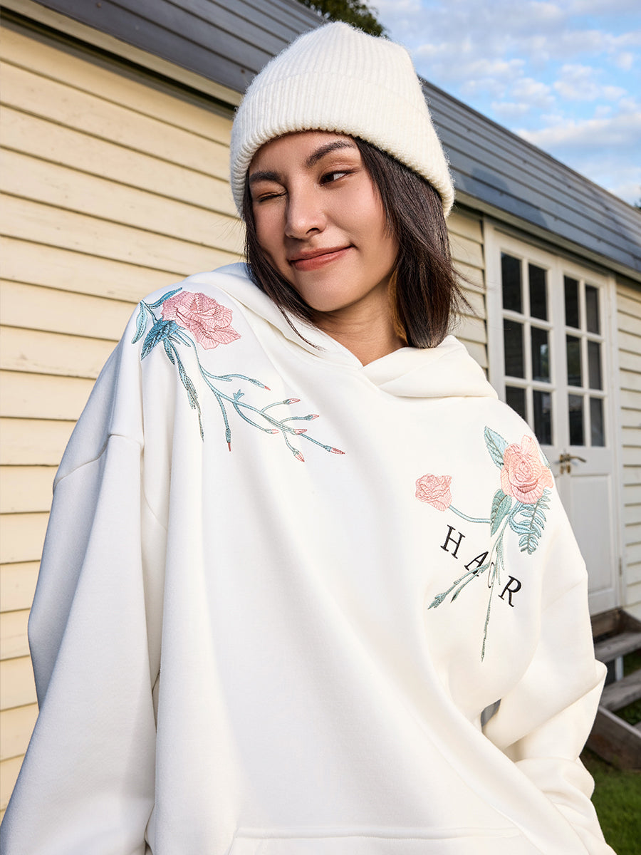 Harshandcruel Entwined Begonia Colorway Embroidered Hoodie